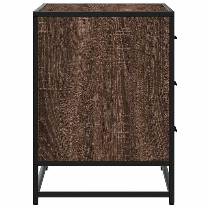 kommode 70x41x56 cm konstrueret træ brun egetræsfarve