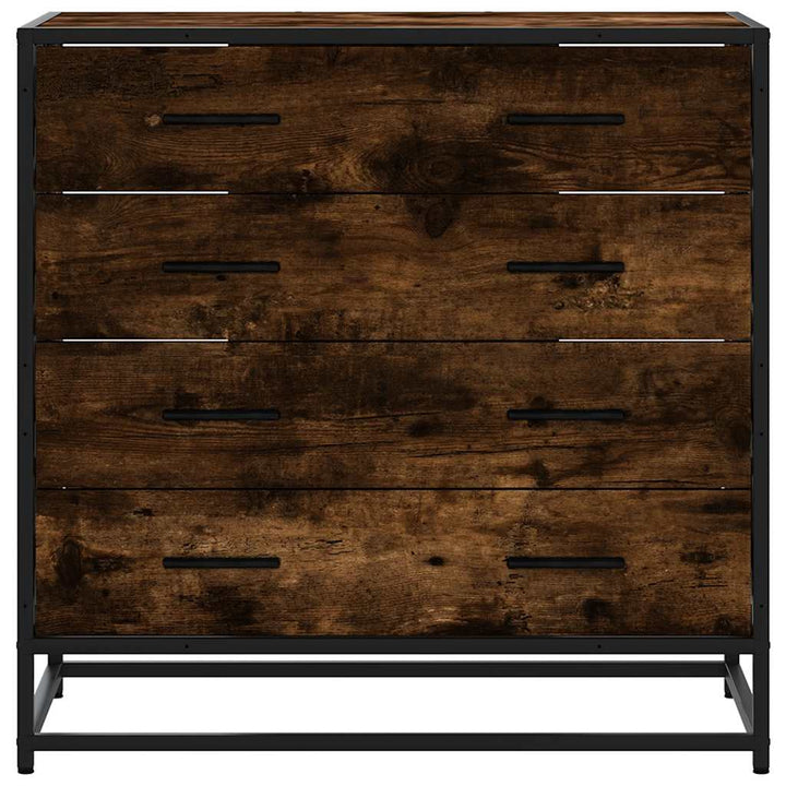 kommode 70x41x70 cm konstrueret træ røget egetræsfarve