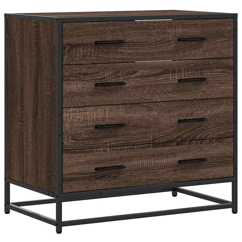 kommode 70x41x70 cm konstrueret træ brun egetræsfarve