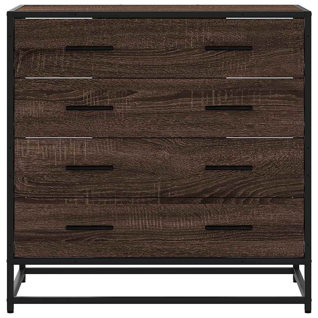 kommode 70x41x70 cm konstrueret træ brun egetræsfarve