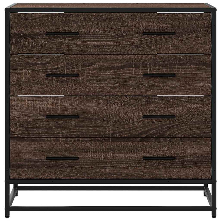 kommode 70x41x70 cm konstrueret træ brun egetræsfarve