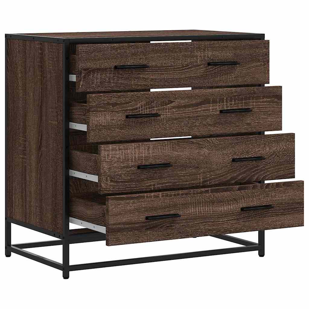 kommode 70x41x70 cm konstrueret træ brun egetræsfarve