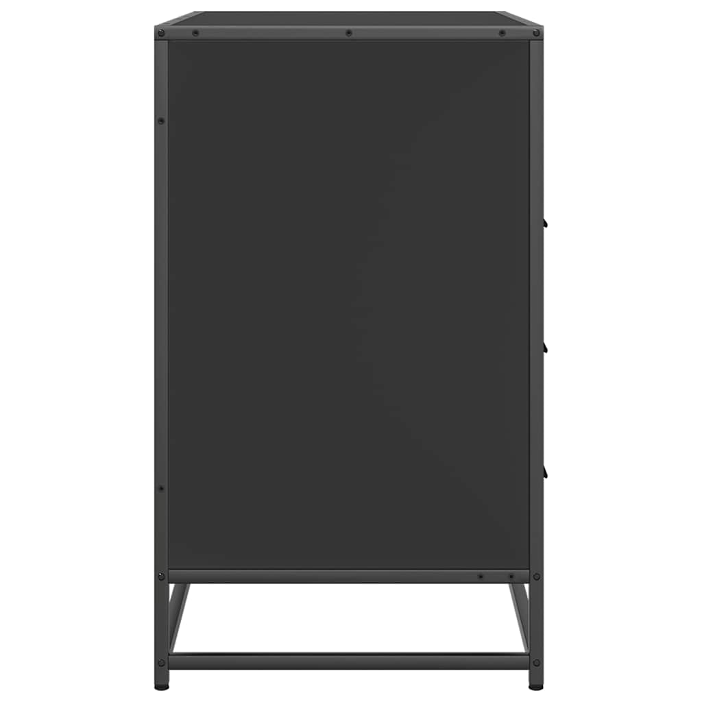 skuffeskab 70x41x70 cm konstrueret træ sort