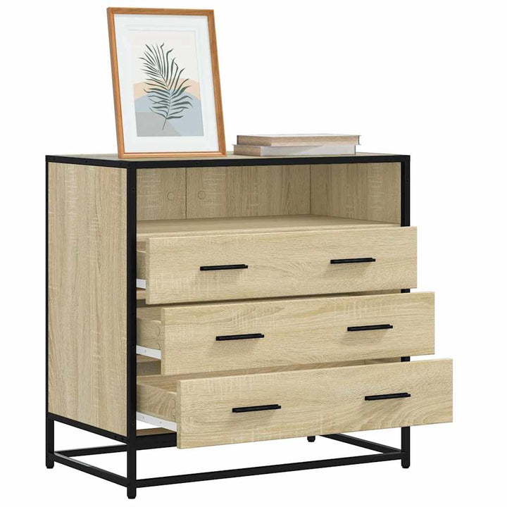 skuffeskab 70x41x70 cm konstrueret træ sonoma-egetræsfarvet