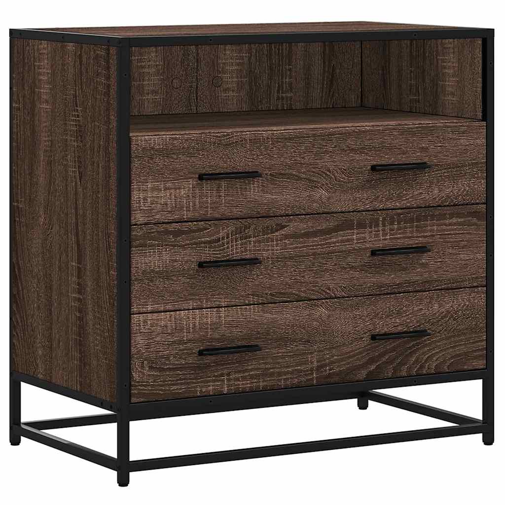 kommode 70x41x70 cm konstrueret træ brun egetræsfarve