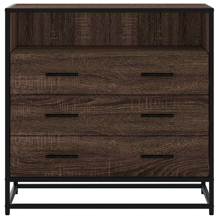 kommode 70x41x70 cm konstrueret træ brun egetræsfarve