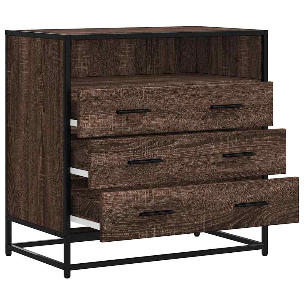 kommode 70x41x70 cm konstrueret træ brun egetræsfarve