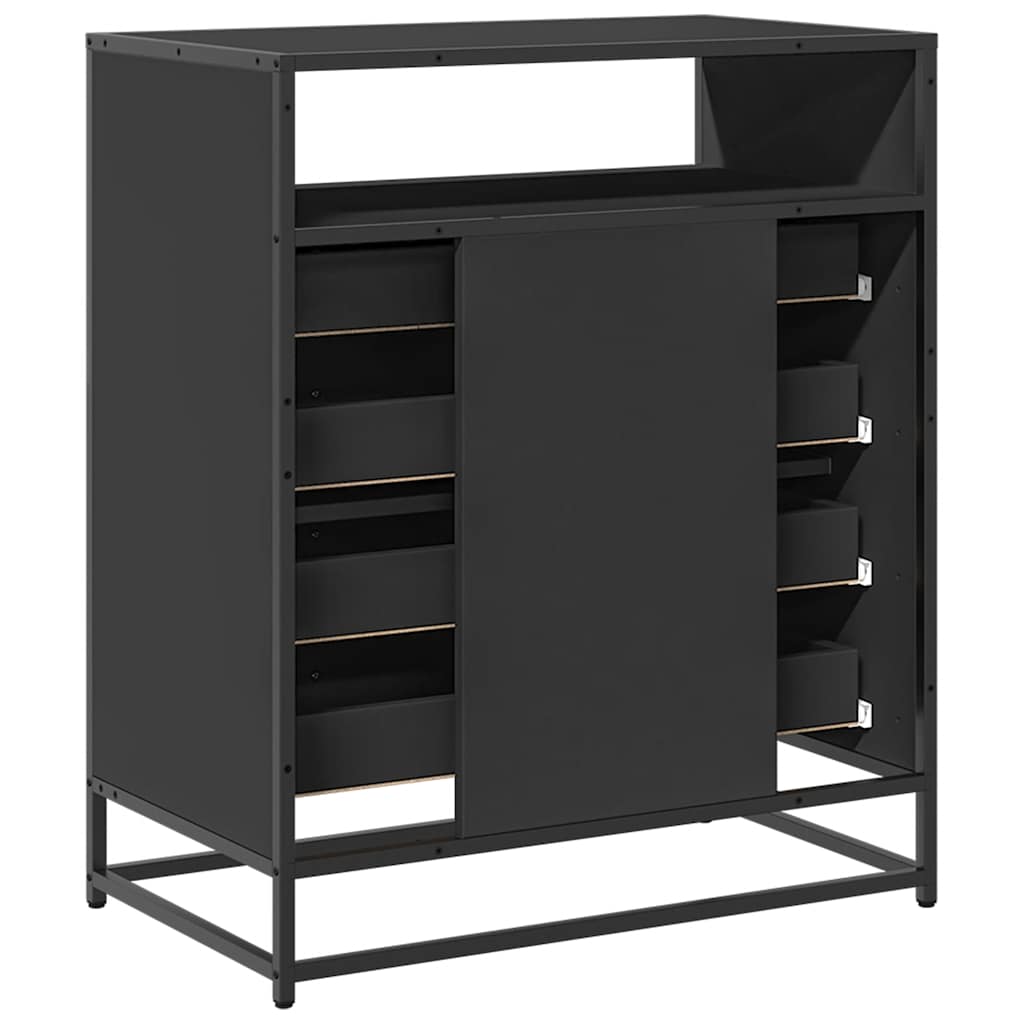 skuffeskab 70x41x83,5 cm konstrueret træ sort
