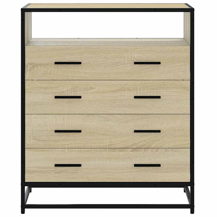 skuffeskab 70x41x83,5 cm konstrueret træ sonoma-egetræsfarvet