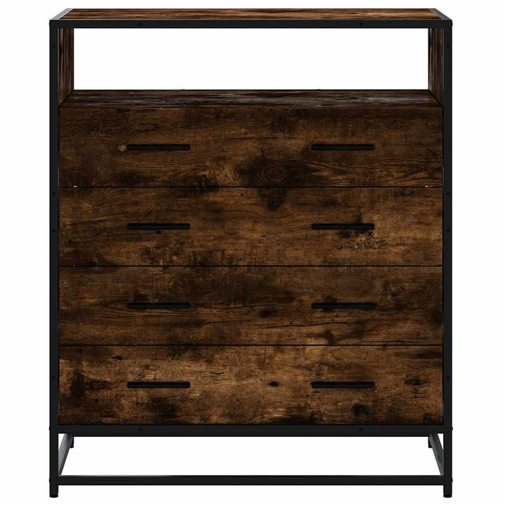 kommode 70x41x83,5 cm konstrueret træ røget egetræsfarve