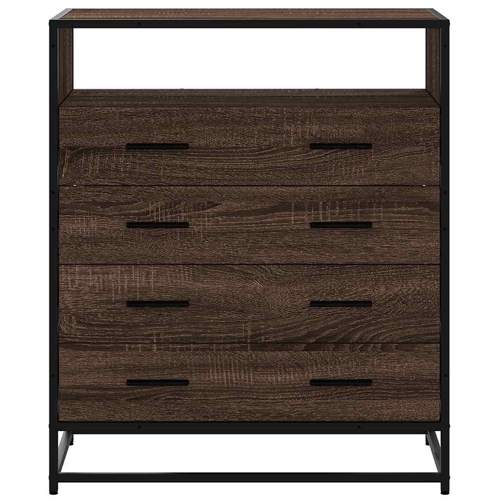 kommode 70x41x83,5 cm konstrueret træ brun egetræsfarve