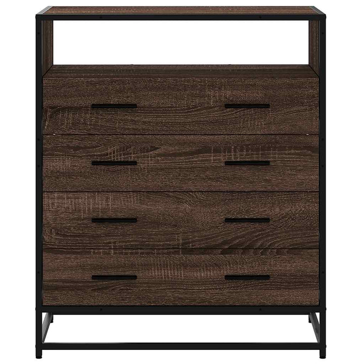 kommode 70x41x83,5 cm konstrueret træ brun egetræsfarve