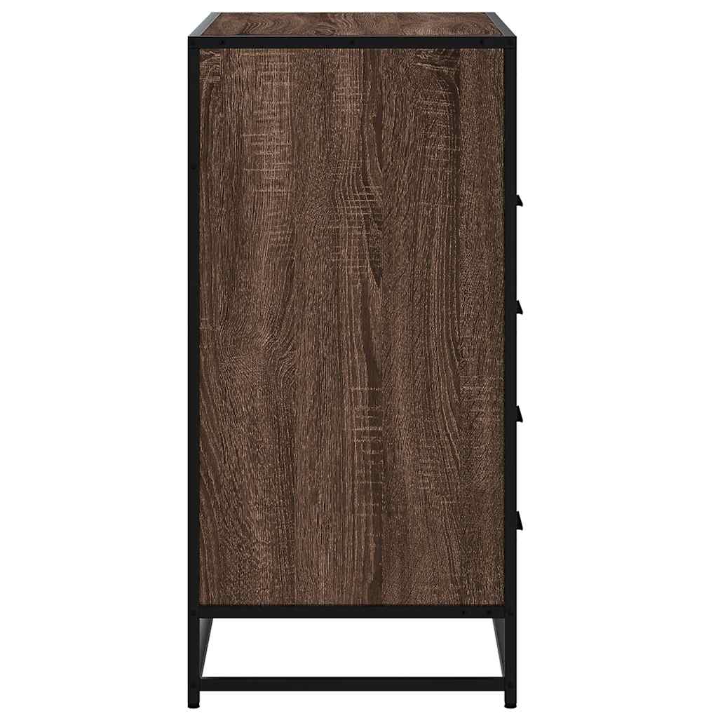 kommode 70x41x83,5 cm konstrueret træ brun egetræsfarve