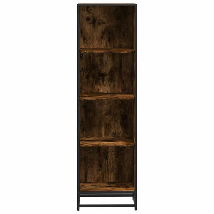bogreol 40x35x139 cm konstrueret træ røget egetræ