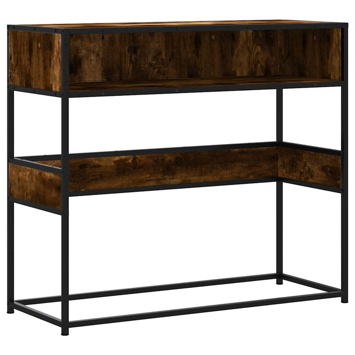 konsolbord 90x35x80 cm konstrueret træ røget egetræsfarve