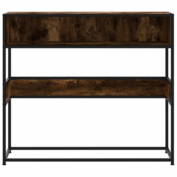konsolbord 90x35x80 cm konstrueret træ røget egetræsfarve