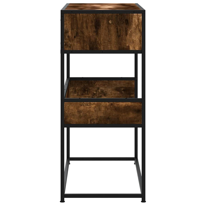 konsolbord 90x35x80 cm konstrueret træ røget egetræsfarve