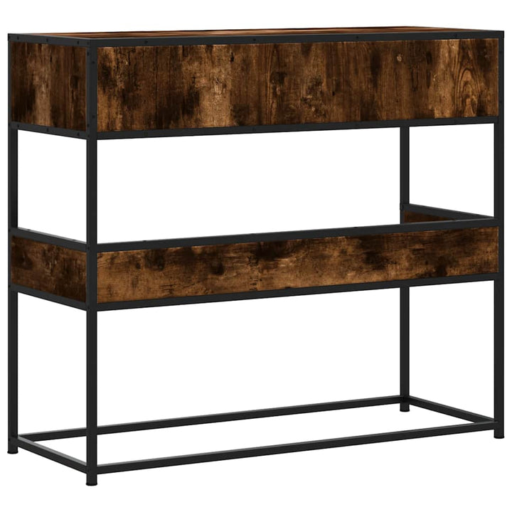 konsolbord 90x35x80 cm konstrueret træ røget egetræsfarve