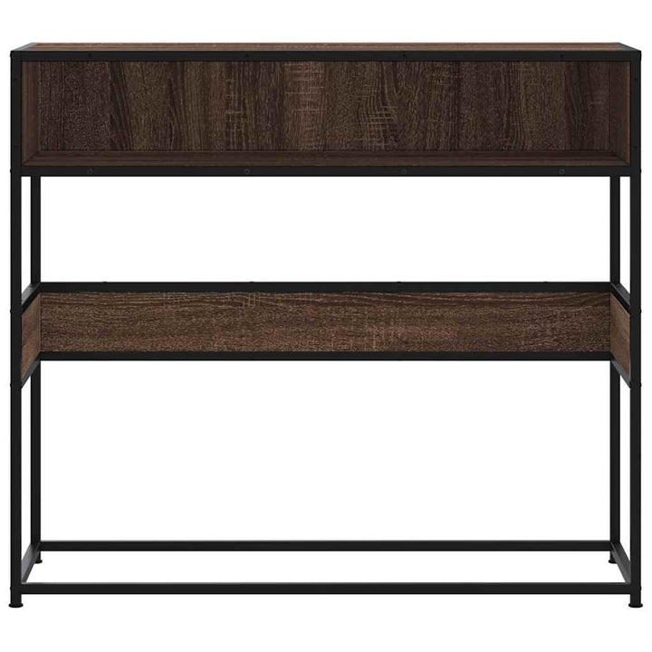 konsolbord 90x35x80 cm konstrueret træ brun egetræsfarve