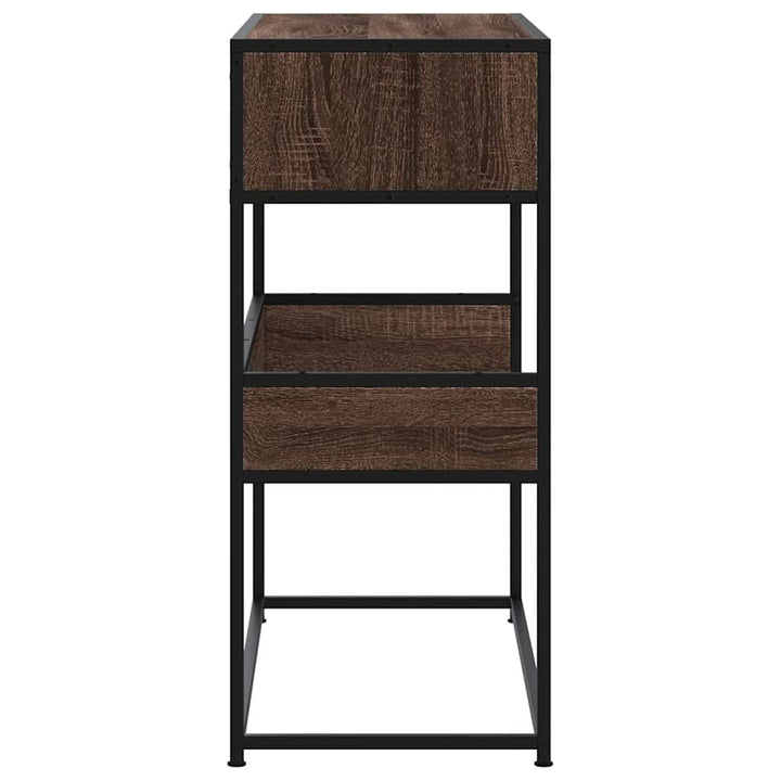 konsolbord 90x35x80 cm konstrueret træ brun egetræsfarve