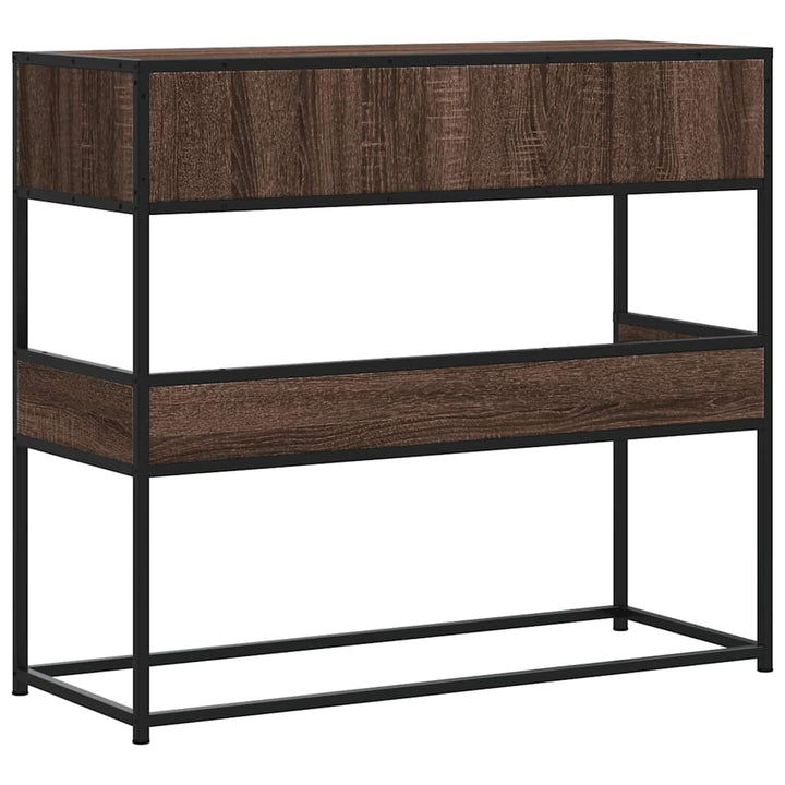 konsolbord 90x35x80 cm konstrueret træ brun egetræsfarve