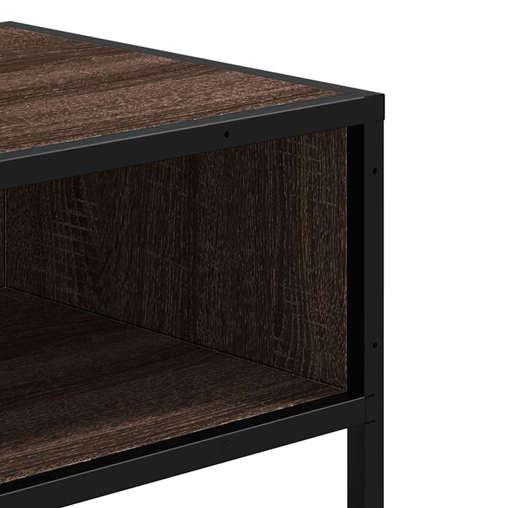 konsolbord 90x35x80 cm konstrueret træ brun egetræsfarve