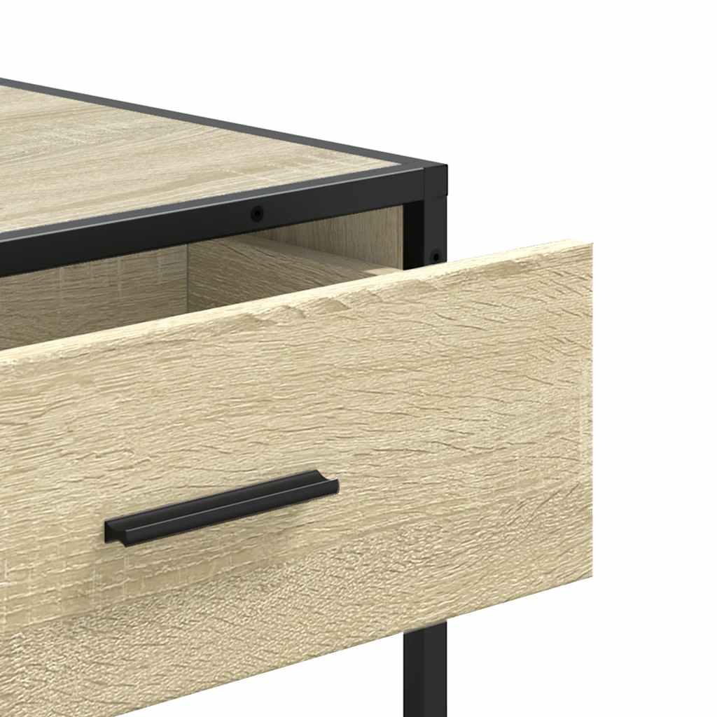 konsolbord 90x35x80 cm konstrueret træ sonoma-eg