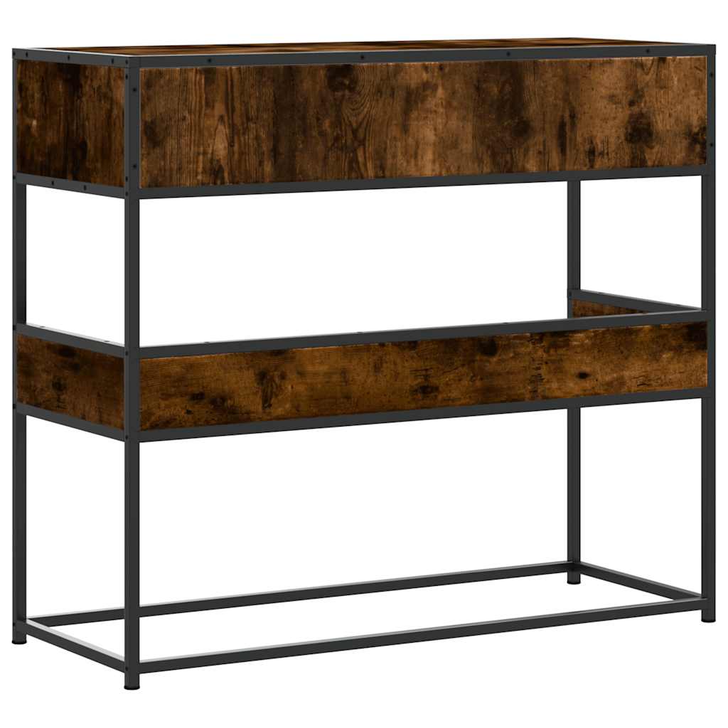konsolbord 90x35x80 cm konstrueret træ røget egetræsfarve
