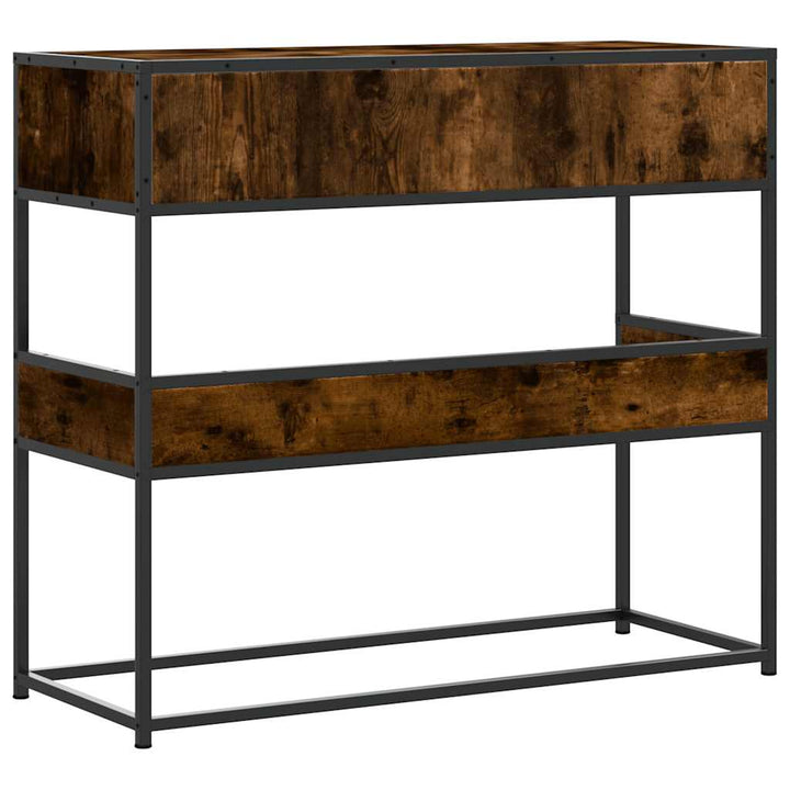 konsolbord 90x35x80 cm konstrueret træ røget egetræsfarve