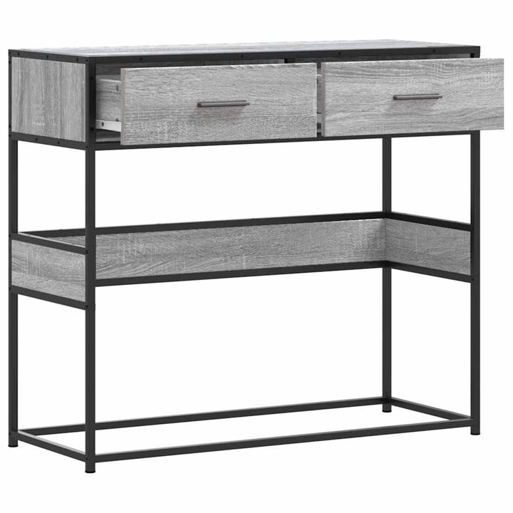 konsolbord 90x35x80 cm konstrueret træ grå sonoma-eg