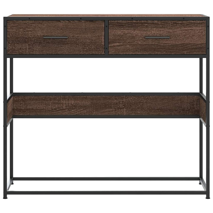konsolbord 90x35x80 cm konstrueret træ brun egetræsfarve