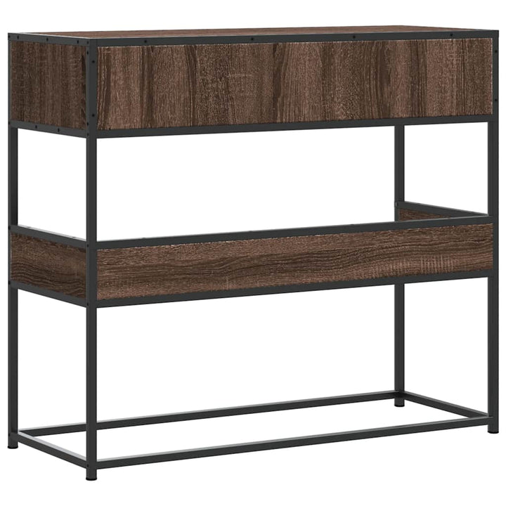 konsolbord 90x35x80 cm konstrueret træ brun egetræsfarve