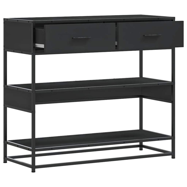 konsolbord 90x35x80 cm konstrueret træ sort
