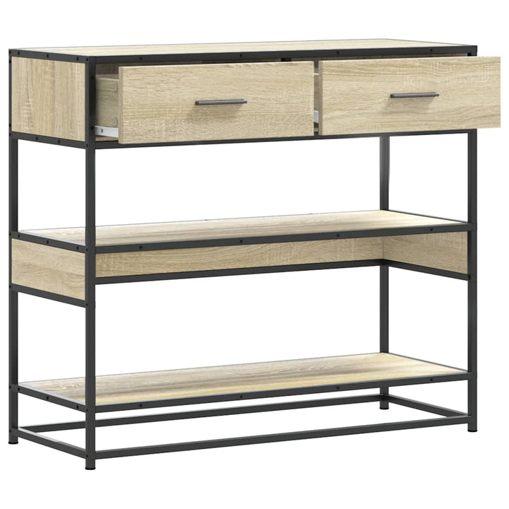 konsolbord 90x35x80 cm konstrueret træ sonoma-eg