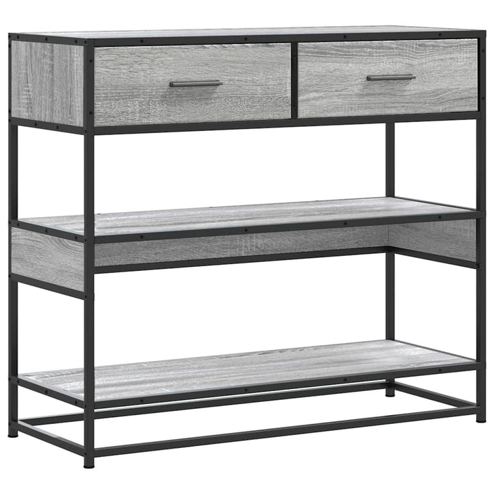 konsolbord 90x35x80 cm konstrueret træ grå sonoma-eg