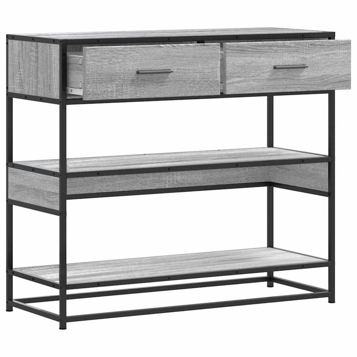 konsolbord 90x35x80 cm konstrueret træ grå sonoma-eg