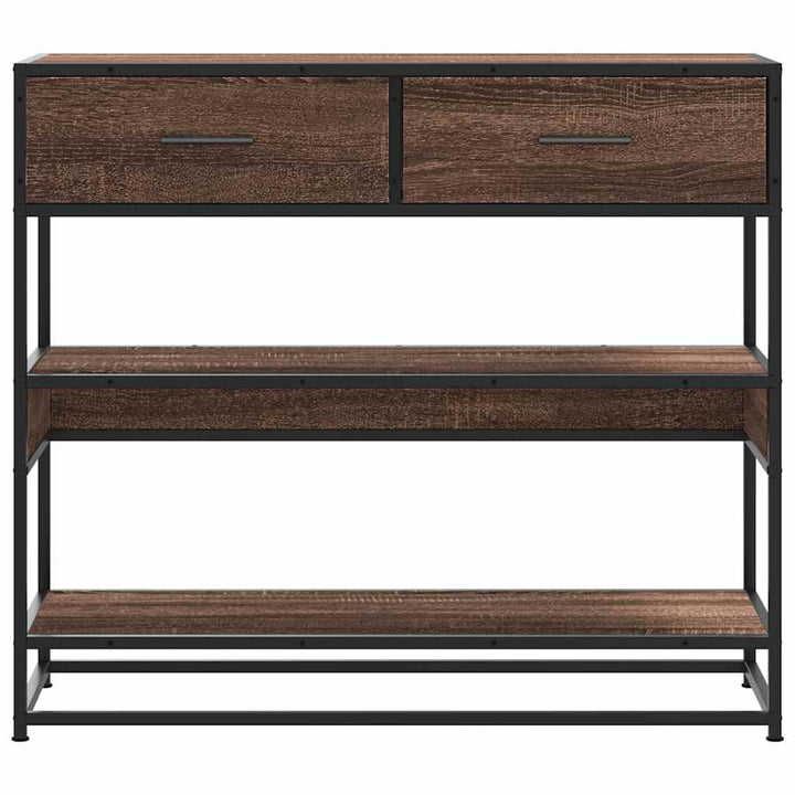 konsolbord 90x35x80 cm konstrueret træ brun egetræsfarve