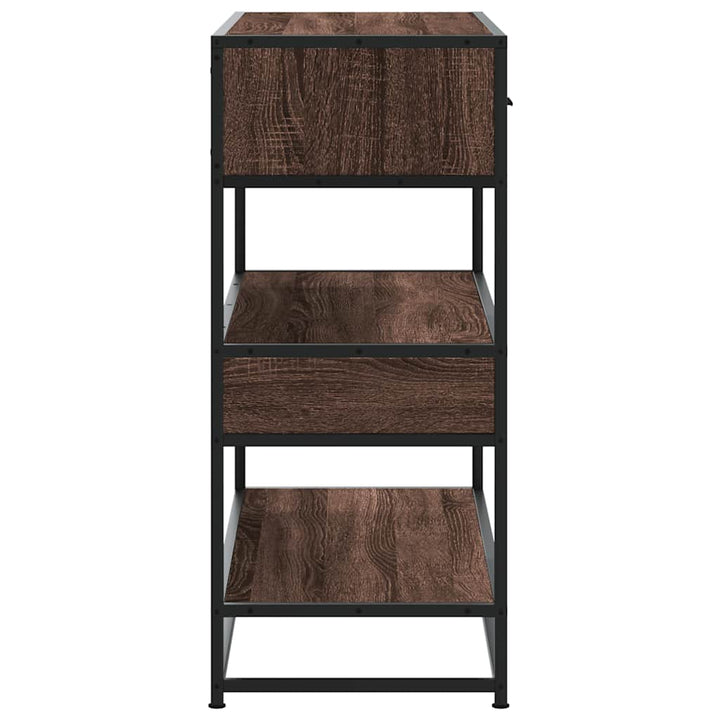 konsolbord 90x35x80 cm konstrueret træ brun egetræsfarve