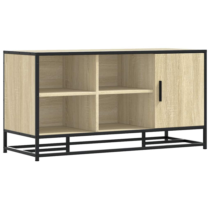 skobænk 100x40x53,5 cm konstrueret træ og metal sonoma-eg