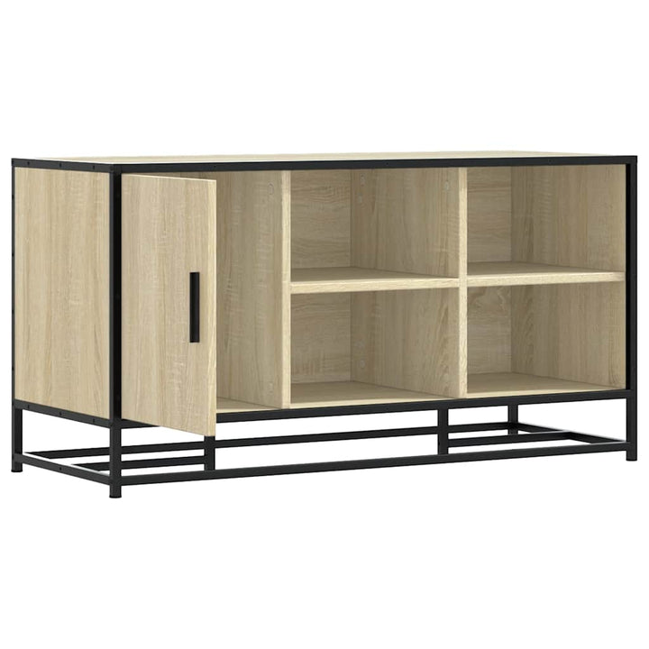 skobænk 100x40x53,5 cm konstrueret træ og metal sonoma-eg