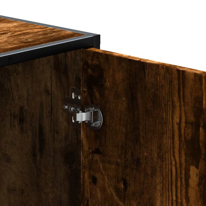 skobænk 100x40x53,5 cm konstrueret træ metal røget egetræsfarve