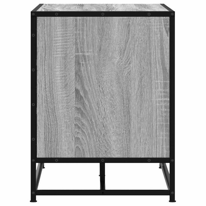 skobænk 100x40x53,5 cm konstrueret træ og metal grå sonoma-eg