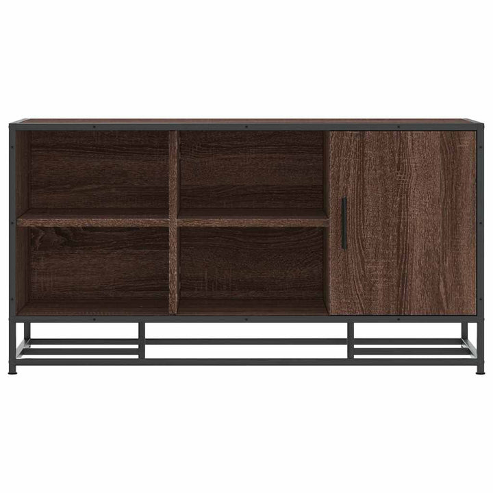 skobænk 100x40x53,5 cm konstrueret træ metal brun egetræsfarve
