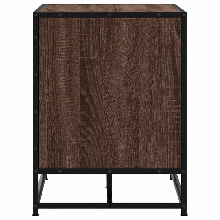 skobænk 100x40x53,5 cm konstrueret træ metal brun egetræsfarve