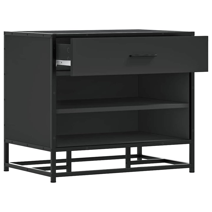 skobænk 60x40x53,5 cm konstrueret træ og metal sort