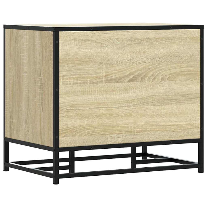 skobænk 60x40x53,5 cm konstrueret træ og metal sonoma-eg