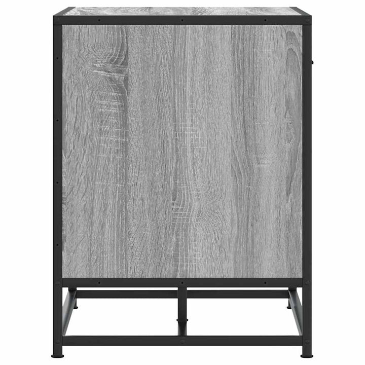 skobænk 60x40x53,5 cm konstrueret træ og metal grå sonoma-eg