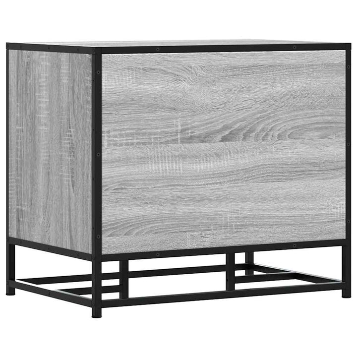skobænk 60x40x53,5 cm konstrueret træ og metal grå sonoma-eg