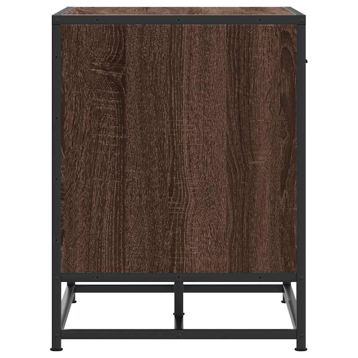 skobænk 60x40x53,5 cm konstrueret træ metal brun egetræsfarve