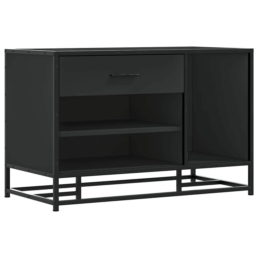 skobænk 80x40x53,5 cm konstrueret træ og metal sort